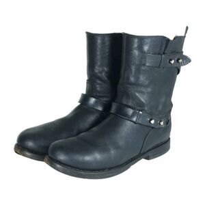 RAG & BONE Women's US7,5 EU37,5 Black Leather Pull On Moto Biker Boots Booties
